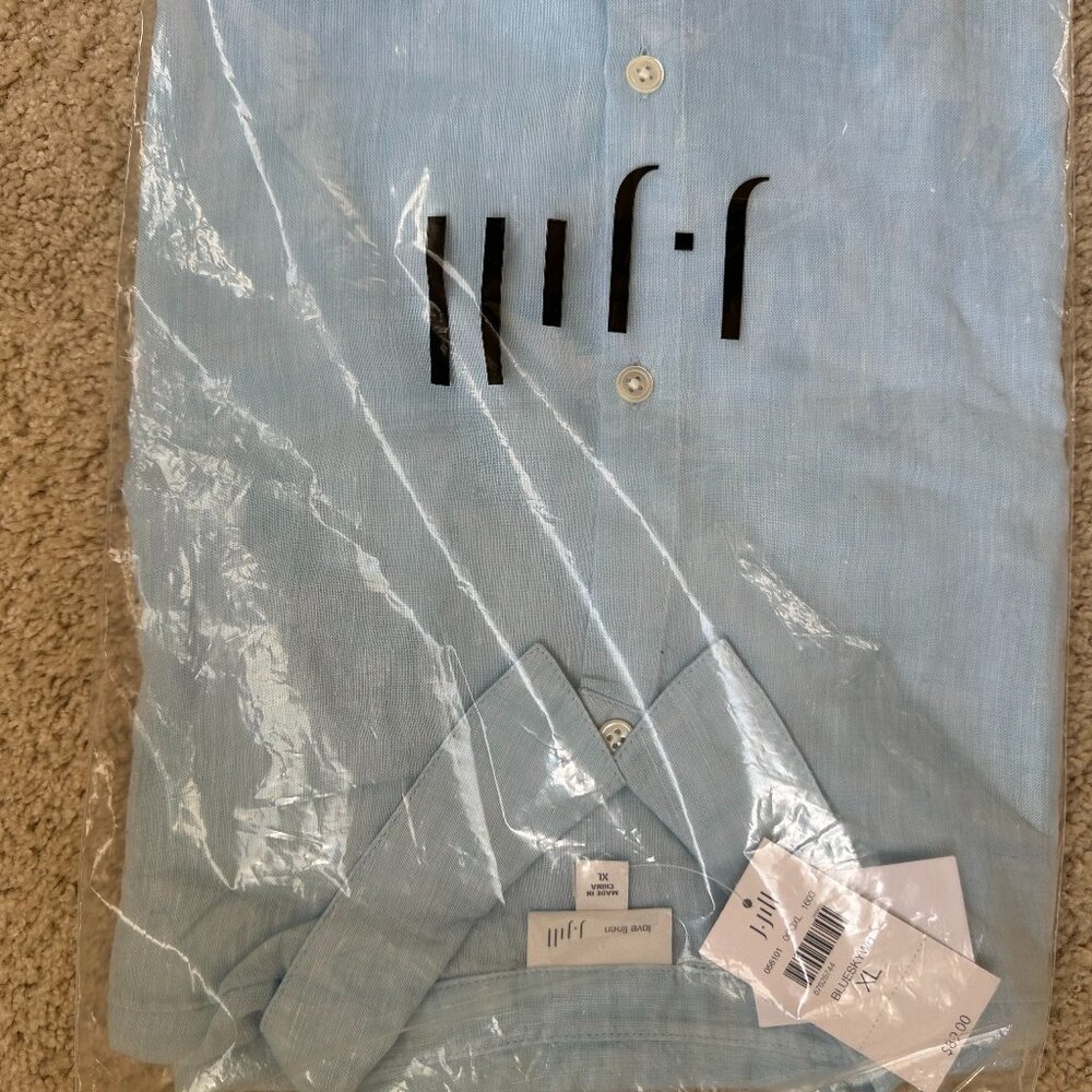 J Jill nwt in original package, light/medium blue long linen shirt
